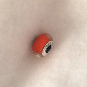 Pandora Orange and Silver Charm